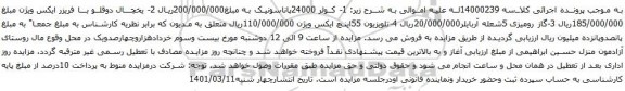 آگهی مزایده کولر 24000پاناسونیک و غیره ...