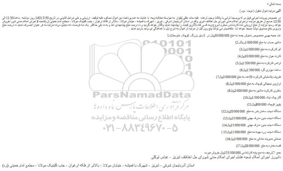 مزایده فروش 1-(1عدد جعبه چوبی مخصوص دمنوش و...