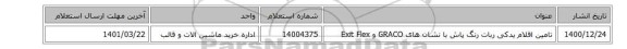 تامین اقلام یدکی ربات رنگ پاش با نشان های  GRACO و Exit Flex