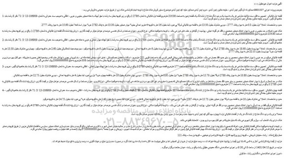مزایده فروش یک و نیم دانگ مشاع از ششدانگ یک قطعه زمین به مساحت 216.80 مترمربع قطعه اول تفکیکی به شماره 1/2786