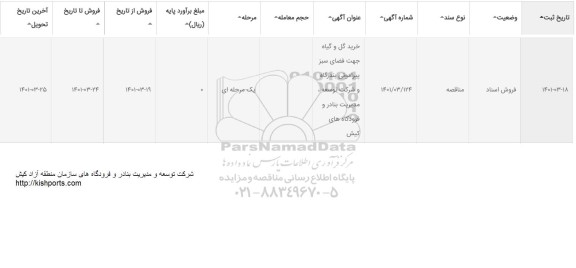 مناقصه خرید گل و گیاه جهت فضای سبز