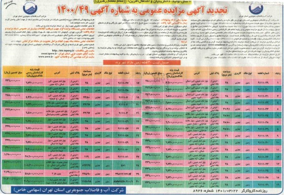 تجدید مزایده عمومی فروش 30 قطعه زمین - نوبت دوم