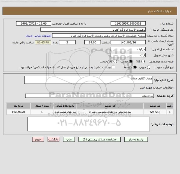 استعلام جدول گذاری معابر
