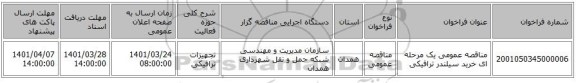 مناقصه، مناقصه عمومی یک مرحله ای خرید سیلندر ترافیکی