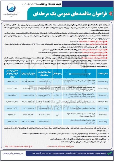 مناقصه ، مناقصه عمومی احداث مخازن بتنی زمینی بخش پیشخور...- نوبت دوم 