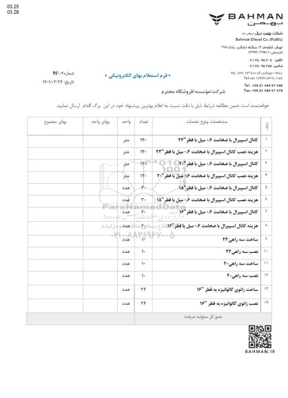 استعلام کانال اسپیرال ....