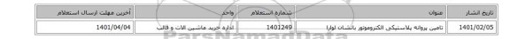 تامین پروانه ‎پلاستیکی ‎الکتروموتور‏ بانشان لوارا