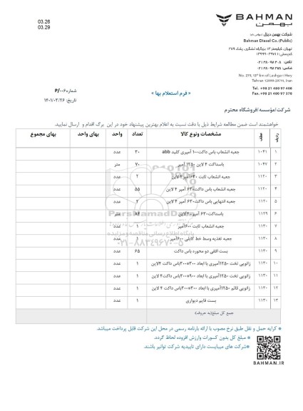 استعلام جعبه انشعاب باس داکت 100 آمپری کلید bb