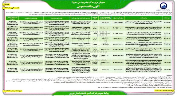 مناقصه  احداث مخزن بتنی 300 مترمکعبی...