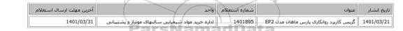 گریس کاربرد روانکاری پارس ماهان مدل EP2