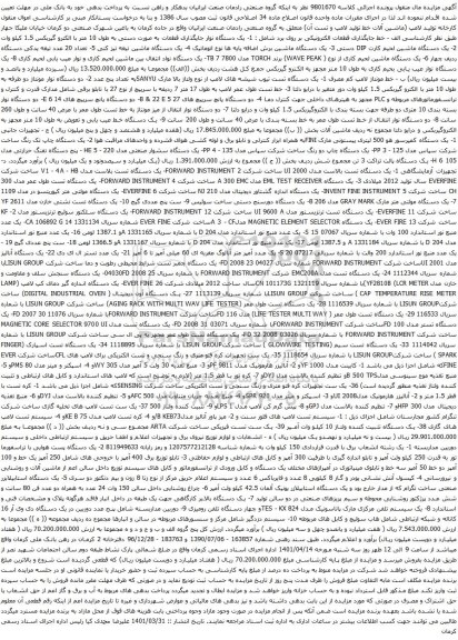 آگهی مزایده یک دستگاه نوار جایگذاری و ....