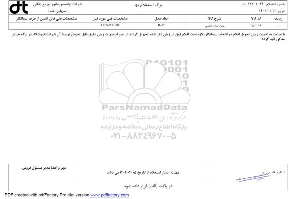 استعلام روغن نمای چشمی 