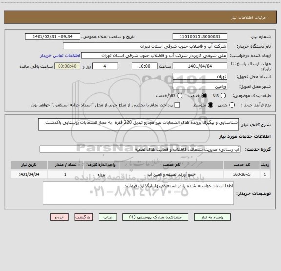 استعلام شناسایی و پیگیری پرونده های انشعابات غیر مجازو تبدیل 220 فقره  به مجاز انشعابات روستایی پاکدشت