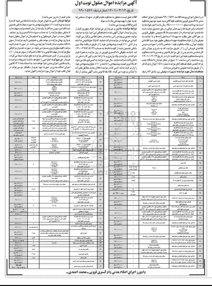 مزایده فروش تجهیزات توقیفی زیر شامل 76 ردیف...