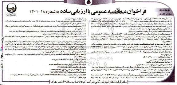 فراخوان مناقصه خرید و تحویل میلگرد آهن ... نوبت دوم