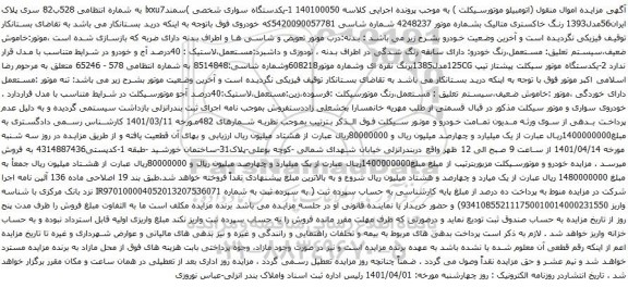 آگهی مزایده یکدستگاه سواری شخصی )سمندlxxu7