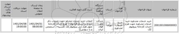 مناقصه، خرید خدمات مشاوره خرید خدمات مشاوره جهت طرح احداث کارخانه پترولیوم کک