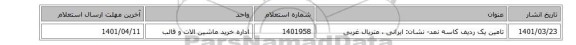 تامین یک ردیف کاسه نمد- نشان: ایرانی ، متریال غربی