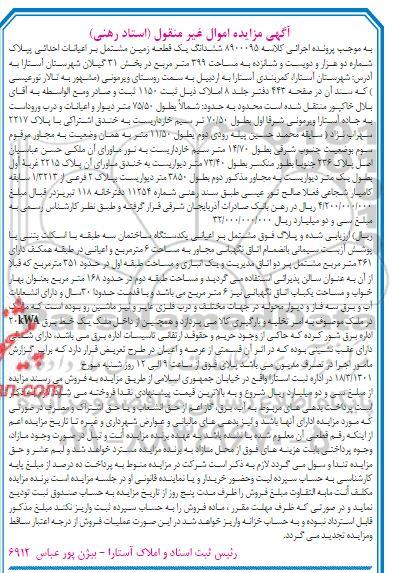 مزایده فروش ششدانگ یک قطعه زمین