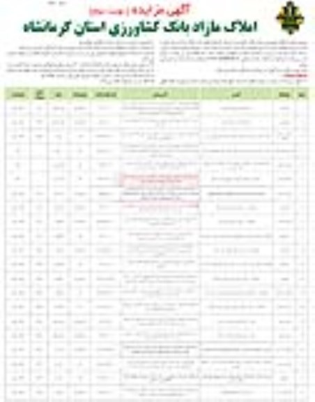 مزایده فروش املاک مازاد بر نیاز نوبت دوم