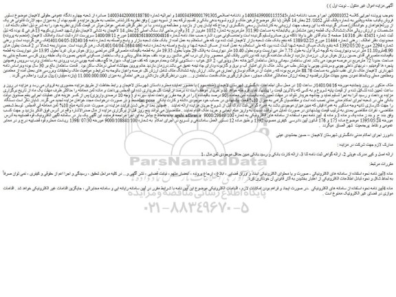 مزایده فروش یکباب خانه ویلایی به شماره پلاک ثبتی 1052/ 25