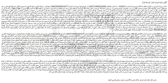 مزایده یکدستگاه آپارتمان با کاربری مسکونی