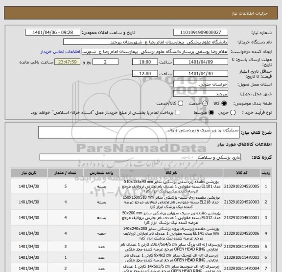 استعلام سیلیکون پد زیر سری و زیردستی و رول