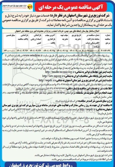 مناقصه اصلاح ساختار... 