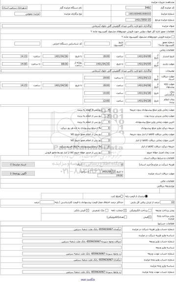 مزایده ، واگذاری تابلو لایت باکس میدان گاومیش گلی جلوی آبدرمانی