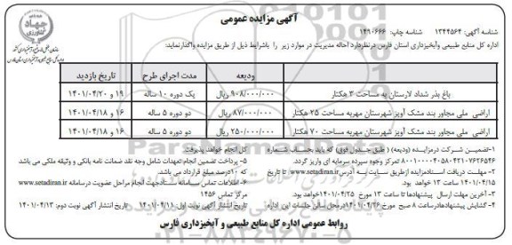 مزایده احاله مدیریت