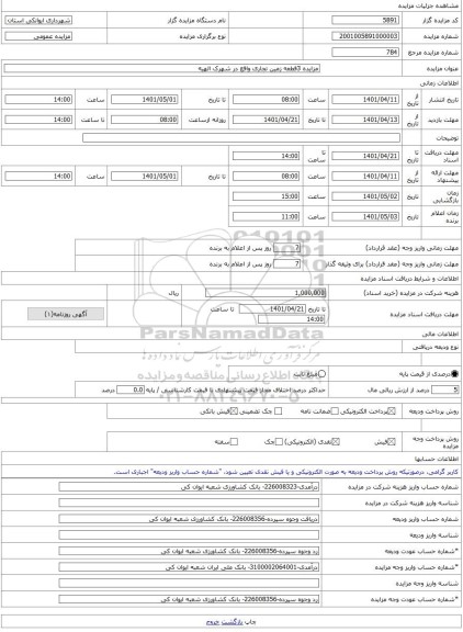 مزایده ، مزایده 3قطعه زمین تجاری واقع در شهرک الهیه -مزایده زمین  - استان سمنان