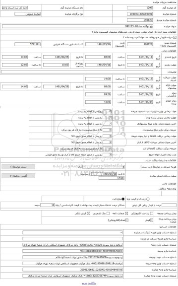 مزایده ، پژو 405 دوگانه مدل 86