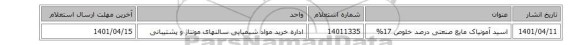 اسید ‎آمونیاک مایع‏ ‎صنعتی‏ درصد خلوص 17%
