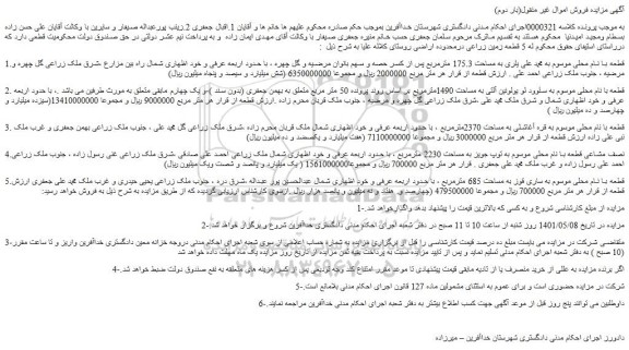 مزایده فروش زمین 