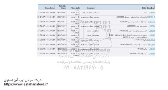 استعلام پیچ ...