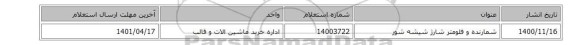 شمارنده و فلومتر شارژ شیشه شور