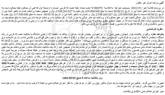مزایده یکواحد مغازه 