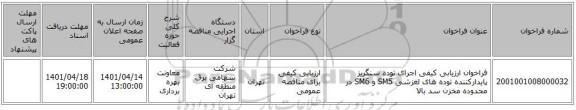 مناقصه، فراخوان ارزیابی کیفی اجرای توده سنگریز پایدارکننده توده های لغزشی SM5 و SM6 در محدوده مخزن سد بالا
