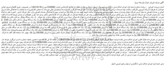 مزایده یک دستگاه چاپگر سه کاره کانن مدل 2018 ir و...