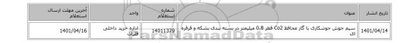 سیم جوش جوشکاری با گاز محافظ Co2 قطر 0.8 میلیمتر در بسته بندی بشکه و قرقره ای