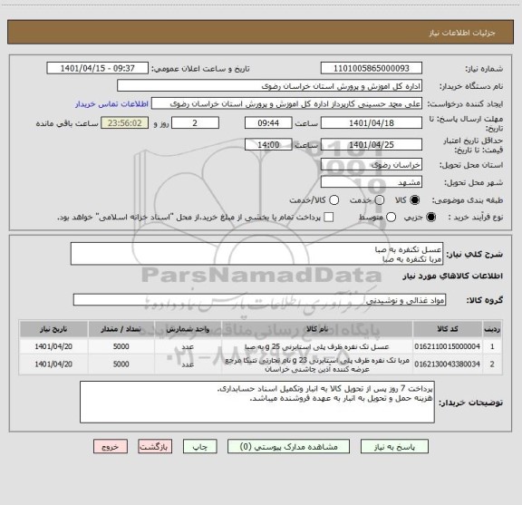 استعلام عسل تکنفره به صبا
مربا تکنفره به صبا