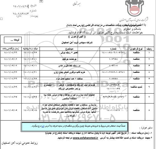 فراخوان تعمير 5 رديف بوش ...