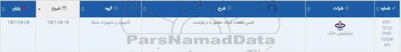 استعلام تامین قطعات شبکه