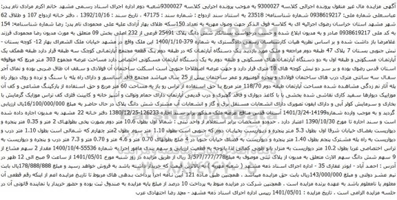 مزایده یک آپارتمان مسکونی