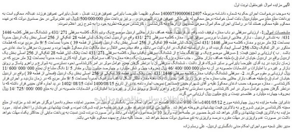 مزایده  دو باب مغازه