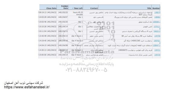 استعلام  فراخوان شناسایی سرمایه گذاران و پیمانکاران پروژه احداث واحد گندله سازی ....