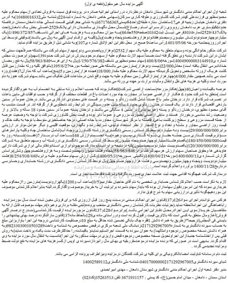 مزایده فروش سهام