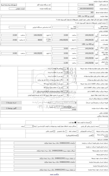 مزایده ، فروش یک دستگاه پژو 405 مدل 1391