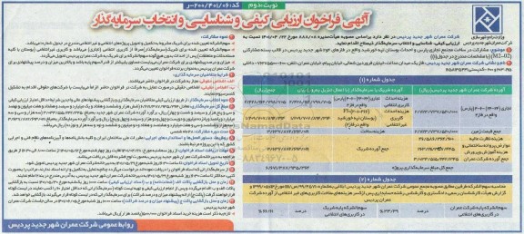 فراخوان ارزیابی کیفی و شناسایی و انتخاب سرمایه گذار  مشارکت در ساخت مجتمع تجاری... نوبت دوم 