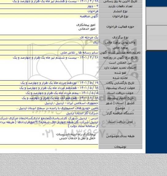 مناقصه, تامین  خودرو های استیجاری با راننده در سطح استان اردبیل .